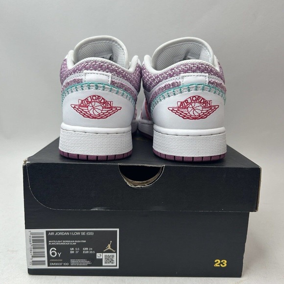 Nike Shoes Air Jordan 1 Retro Low GS SE “Knit/Light Bordeaux” 2023 - Picture 4 of 5